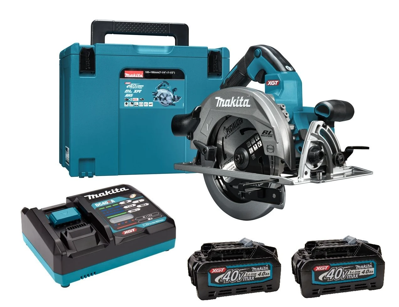 Makita HS003GM201 40V Li-Ion Accu Cirkelzaag Set (2x 4,0Ah) In Mbox - 190mm - Koolborstelloos 3 Makita HS003GM201 40V Li-Ion Accu Cirkelzaag Set (2x 4,0Ah) In Mbox - 190mm - Koolborstelloos