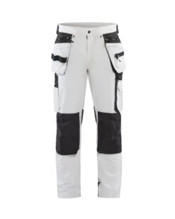 Blåkläder 1079 Werkbroek Voor Schilder/stucadoor Met 4-weg Stretch - Wit/donkergrijs - 54 (XL)