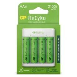 GP E411 PB411 + 4 X AA Batterijlader + Batterijen - 2100 MAh - 130E411USB210AAHC4